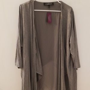 Grey open cardigan